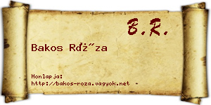 Bakos Róza névjegykártya